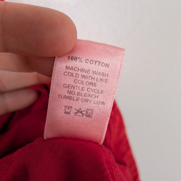 Jess Jane Tunic Top Tee L Red Artsy Flowy Lagenlook Pocket Abstract Maximalist - Picture 9 of 9